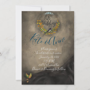 Faire-part de mariage de célébration de l'aquarell