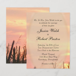 Faire-part de mariage de champ Sunset