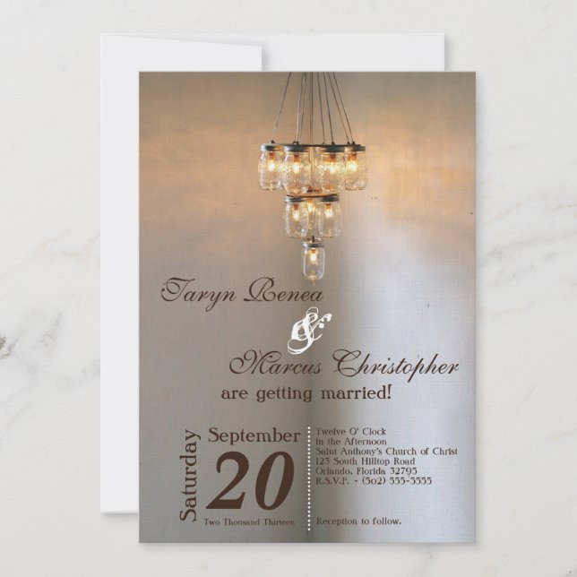 faire-part de mariage de chandelier à chandelle Ma (Devant)