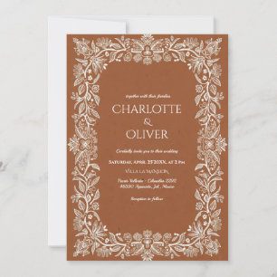 Faire-part de mariage de charpente de terre cuite 
