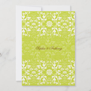 Faire-part de mariage de chaux de dentelle Damask 