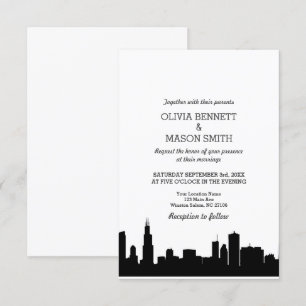 Faire-part de mariage de Chicago Il Skyline