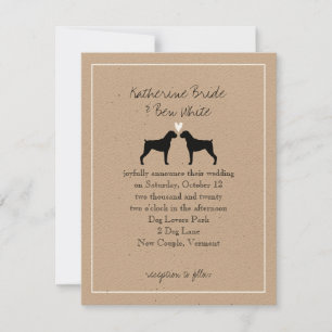 Faire-part de mariage de chiens de boxe