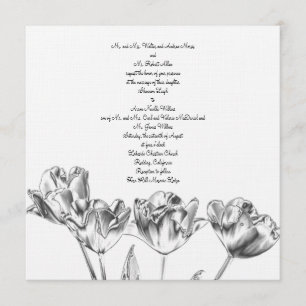Faire-part de mariage de chrome de tulipe