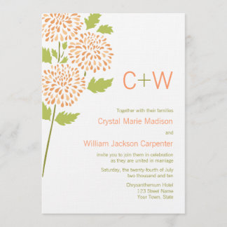 Faire-part de mariage de chrysanthème