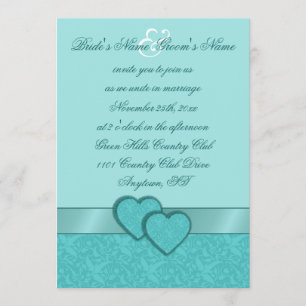 Faire-part de mariage de coeurs de ruban et de