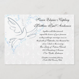 Faire-part de mariage de colombe de classique