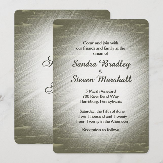 Faire-part de mariage de conception de chasse (Devant / Derrière)