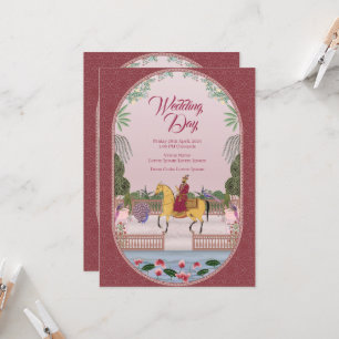 Faire-part de mariage de conception de Mughal