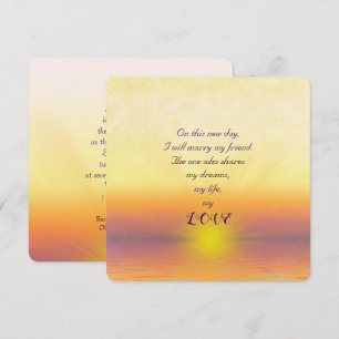 Faire-part de mariage de coucher du soleil