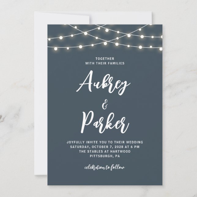 Faire-part de mariage DE COULEUR ÉDITABLE (Devant)