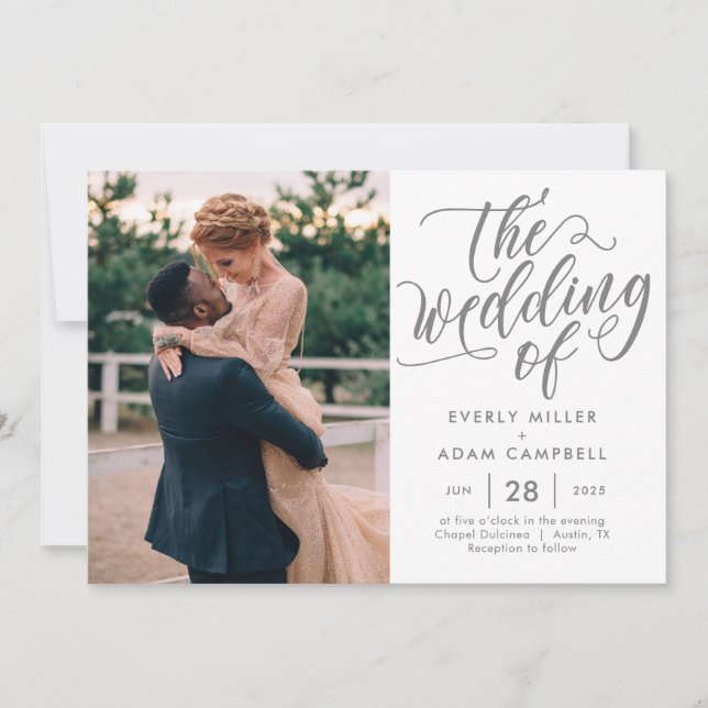 Faire-part de mariage de couleur modifiable Bliss  (Devant)