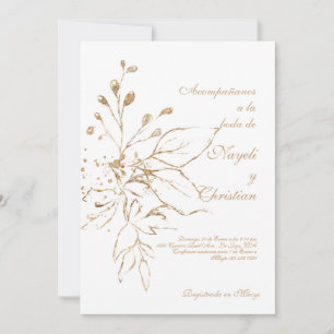 Faire-part de mariage de couleur or