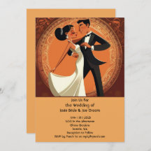 Faire-part de mariage de couple dansant élégant