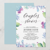 Faire-part de mariage de couple de succulentes