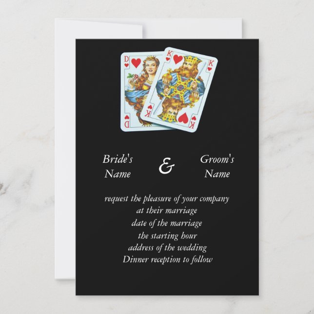 Faire-part de mariage de couples de cartes de jeu (Devant)