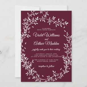 Faire-part de mariage de couronne botanique de Bou