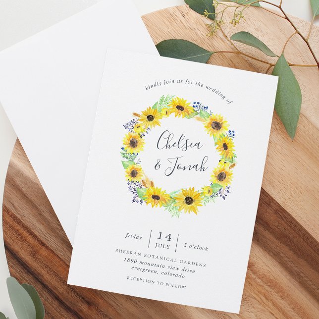 Faire-part de mariage de couronne de fleurs (Créateur téléchargé)