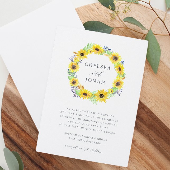 Faire-part de mariage de couronne de fleurs (Créateur téléchargé)