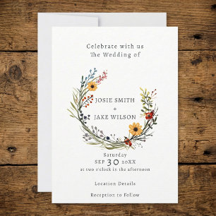 faire-part de mariage de couronne mariage fleur sa