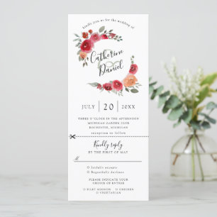 faire-part de mariage de courroie florale d'aquare