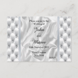 Faire-part de mariage de courtepointe en satin bla