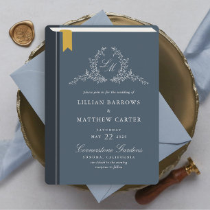 Faire-part de mariage de couverture du livre monog