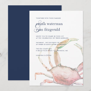 Faire-part de mariage de crabe rouge