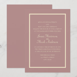 Faire-part de mariage de crème Rose rose moderne