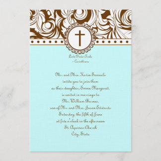 Faire-part de mariage de cru de brun bleu