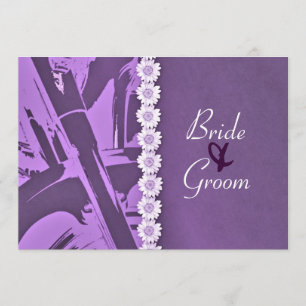 Faire-part de mariage de cycliste Purple Leather &