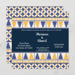 Faire-part de mariage de design Talavera mexicain