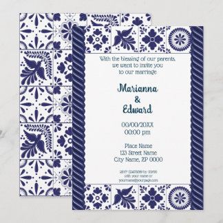 Faire-part de mariage de design Talavera mexicain