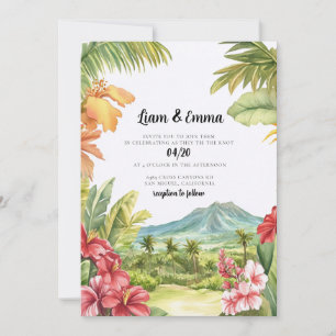 Faire-part de mariage de destination hawaïenne tro