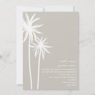 Faire-part de mariage de deux palmiers - Mariée et