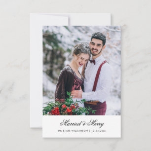 faire-part de mariage de fêtes minimal calligraphi