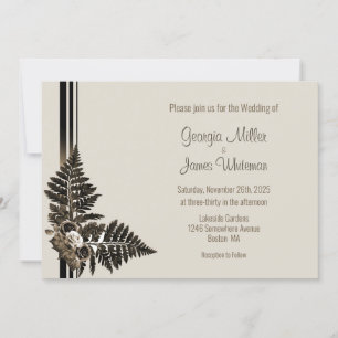 Faire-part de mariage de feuille de faucon rustiqu