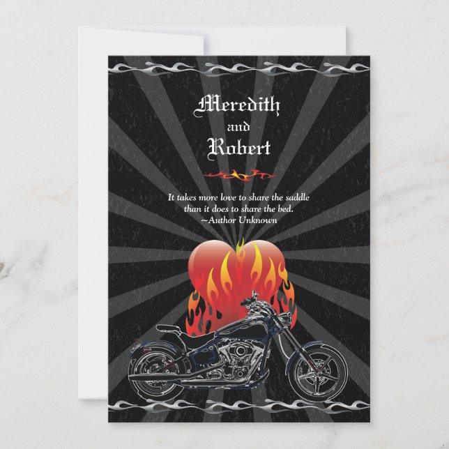 Faire-part de mariage de Flamme Love Biker (Devant)