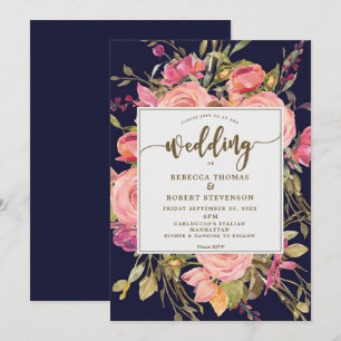 faire-part de mariage de fleur sauvage de boho mod