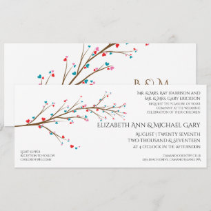 Faire-part de mariage de fleurs de cerisier du coe