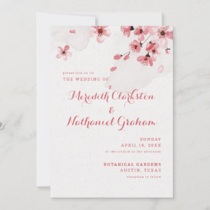 Faire-part de mariage de fleurs de cerisiers