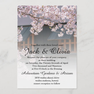 Faire-part de mariage de fleurs de cerisiers