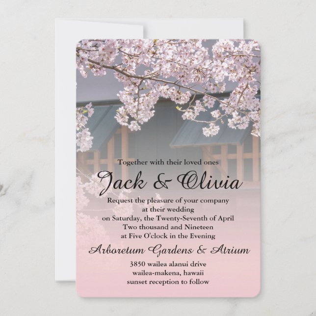 Faire-part de mariage de fleurs de fleurs de (Devant)