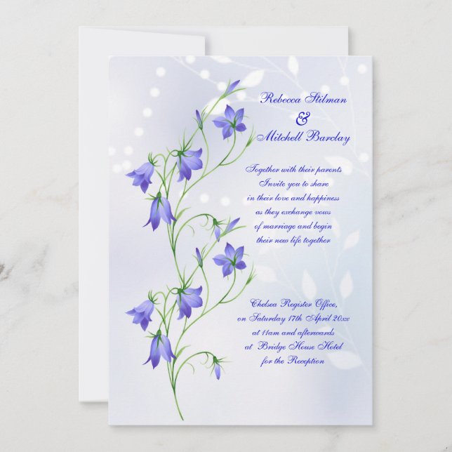 Faire-part de mariage de fleurs de jacinthes des (Devant)