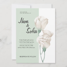 faire-part de mariage de fleurs de tulipes blanche