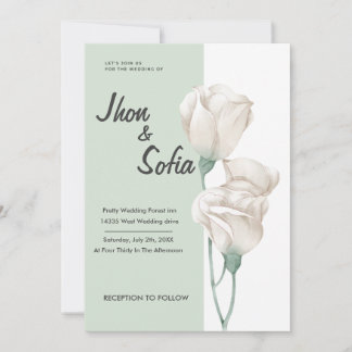 faire-part de mariage de fleurs de tulipes blanche