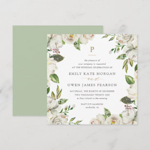 Faire-part de mariage de fleurs dorées