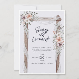 Faire-part de mariage de fleurs rustiques