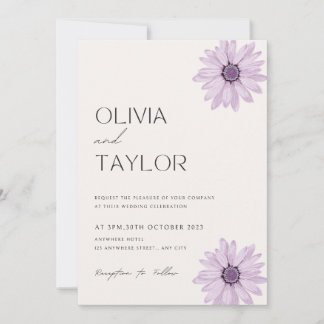 Faire-part de mariage de fleurs violettes