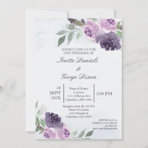 Faire-part de mariage de fleurs violettes